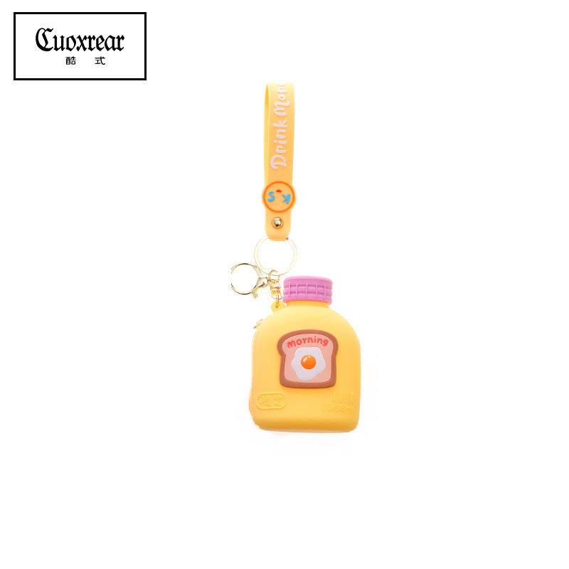 Wholesale Kettle Shape Mini Coin Purse Silica gel Keychain